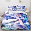 Kawaii Girl Bedding Set Single Twin Full Queen King Size Anime Girl Bed Set Aldult Kid Bedroom Duvetcover Sets 3D Pr Twin S