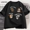 Adorable and Fun Coffee Cat T Casual Wear Features a Loose Shortsleeve Design with a Humorous Cat Motif Ideal for Cat Lovers