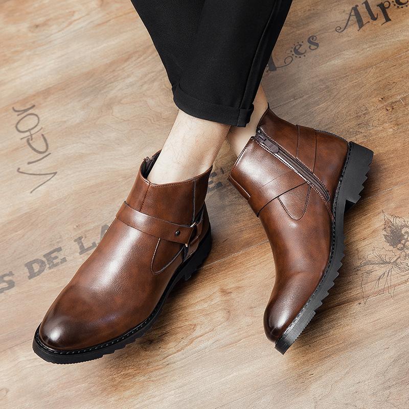 Men's Chelsea Boots British Men's Shoes Coloring Fashion Retro Men's Large Size Short Boots Ankle Boots