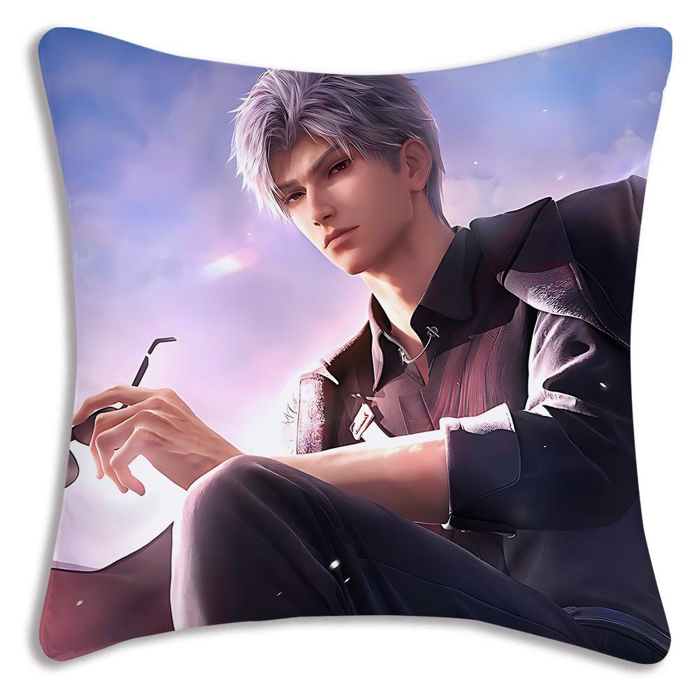 Sylus Love and Deepspace chibiS Pillow Covers Cartoon Sofa Decorative Home Double-sided Printing Short Plush Cute Cushion Cover