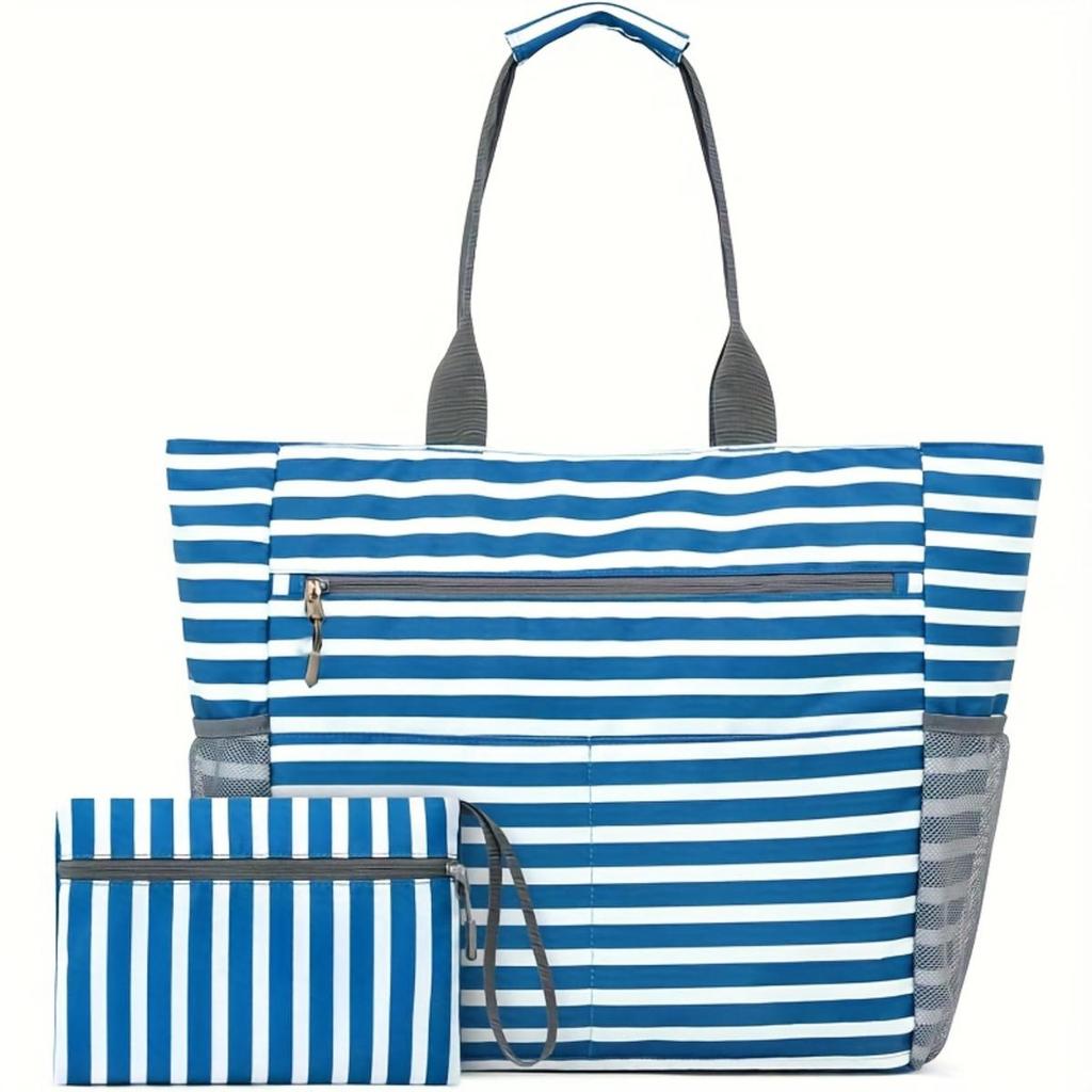 Summer Beach Tote Bag Foldable Large Capacity Swimming Storage Bags Lightweight Portable Travel Pouch Bag for Outdoor Vacation