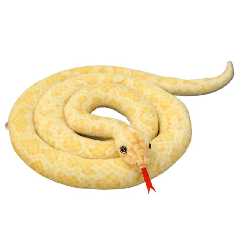 1pc Giant Snakes Plush Toy Simulation Long Golden Python Stuffed Snake Plushie Children Boys Gift Home Decoration