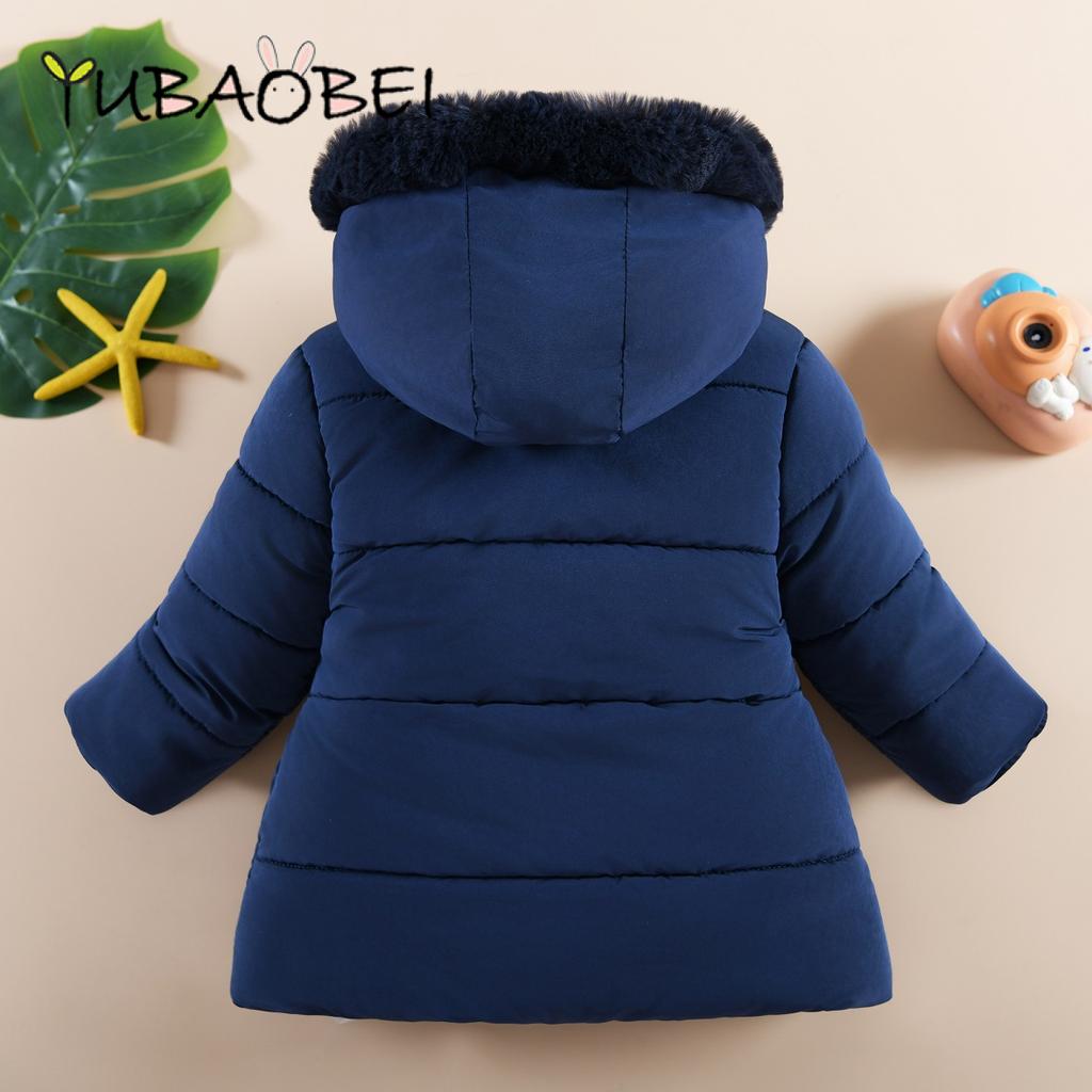 Infants Winter Parkas Girls Down Coats Thickened Fashion Cotton Padding Jacket Hooded Outwear for Baby