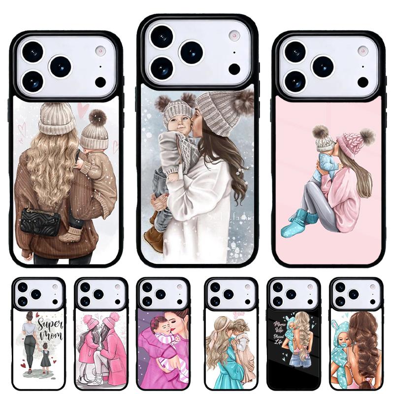 Fashion Super Mom Phone Case for iPhone 17 16 15 14 13 Pro Max Back Cover for 12 11 Pro Coque