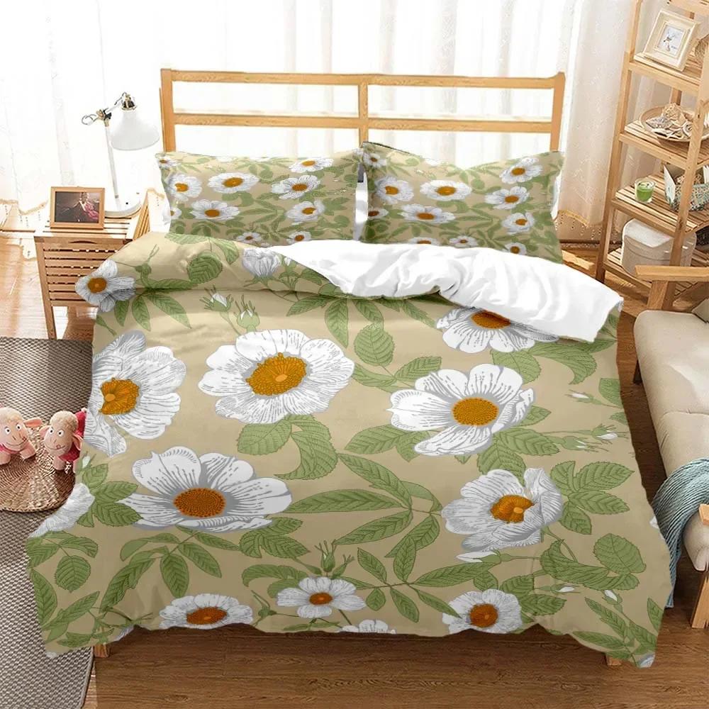 Plant Flowers Digital Comfortable Duvet Quilt Cover Pillowcase Bedding Set Children Bedroom Decoration Home Textile