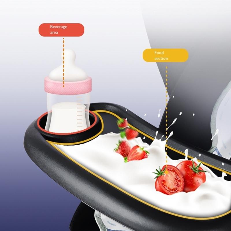 Universal Tray for Stroller with Cup Holder 2-in-1 Stroller Snack Food Organize Tray for Pushchair Stroller Accessories