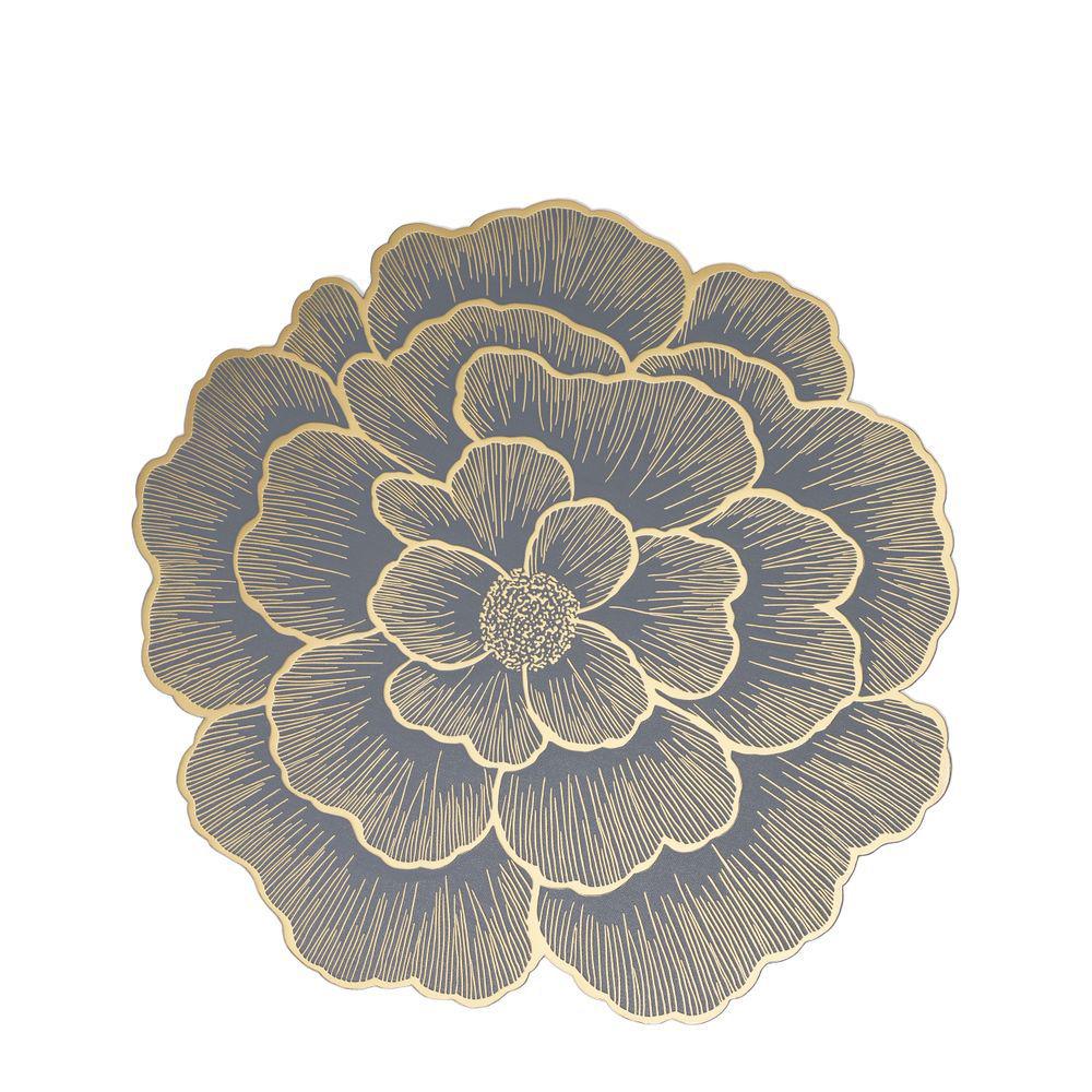 

Креативный подстаканник в виде пиона в скандинавском стиле с позолотой для дома, подставки под обеденный стол из ПВХ, декоративный коврик, нескользящий, водонепроницаемый, для еды R38cm&1 pieces