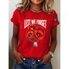 T-shirt da Donna con Stampa Giorno dell'Anzac Lest We Forget Estate Casual Girocollo Manica Corta Top Magliette