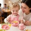 Baby Silicone Feeding Set With Suction Bowl And Learning Utensils For Toddler Nutrition