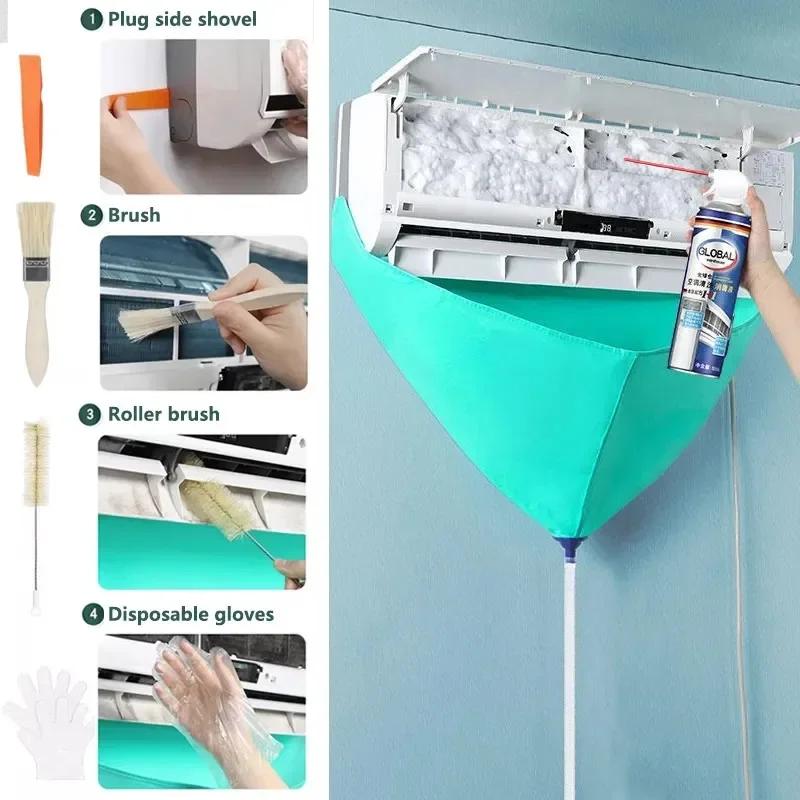 Air Conditioner Cleaning Bag Kit Includes Dust Cover with Bag Universal Cleaning Tool for Wall Mounted Air Conditioners