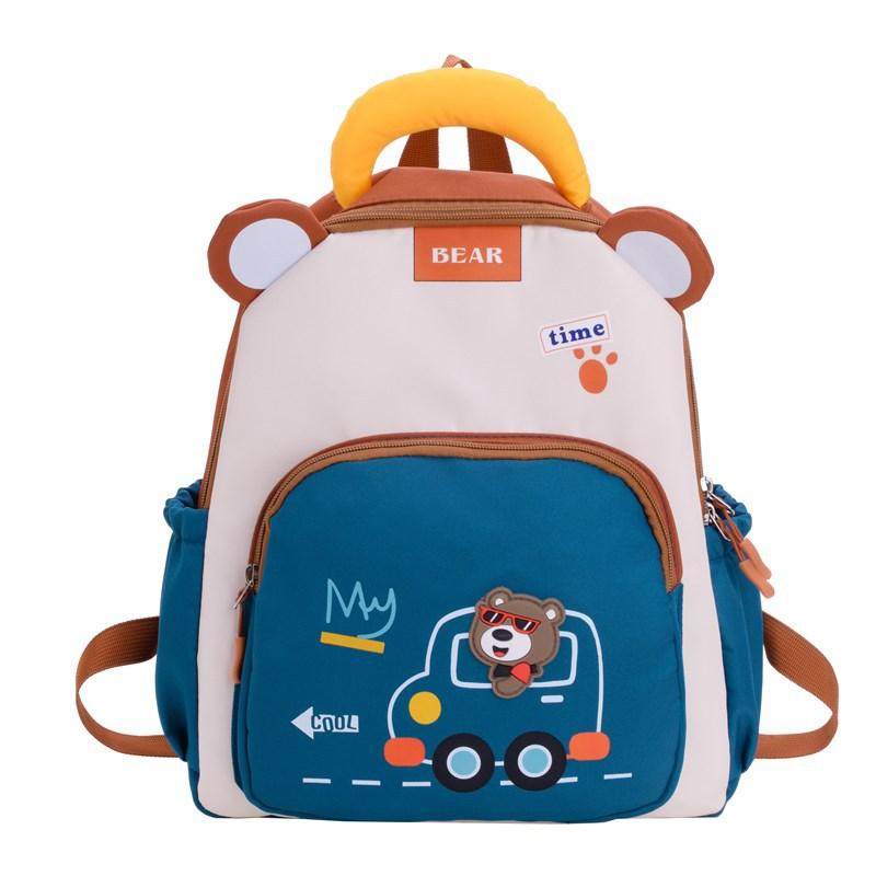 New kindergarten schoolbag cute digging bear schoolbag cartoon schoolbag boy baby simple and lightweight backpack