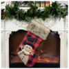 Linen Socks Large Santa Snowman Stockings Candy Gift Bag