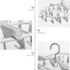 Multifunction Plastic Clothes Dryer Rack 360° Folding Clothes Dryer Hanger Household Laundry Organizer Racks 8/12/20/24/32 Clip