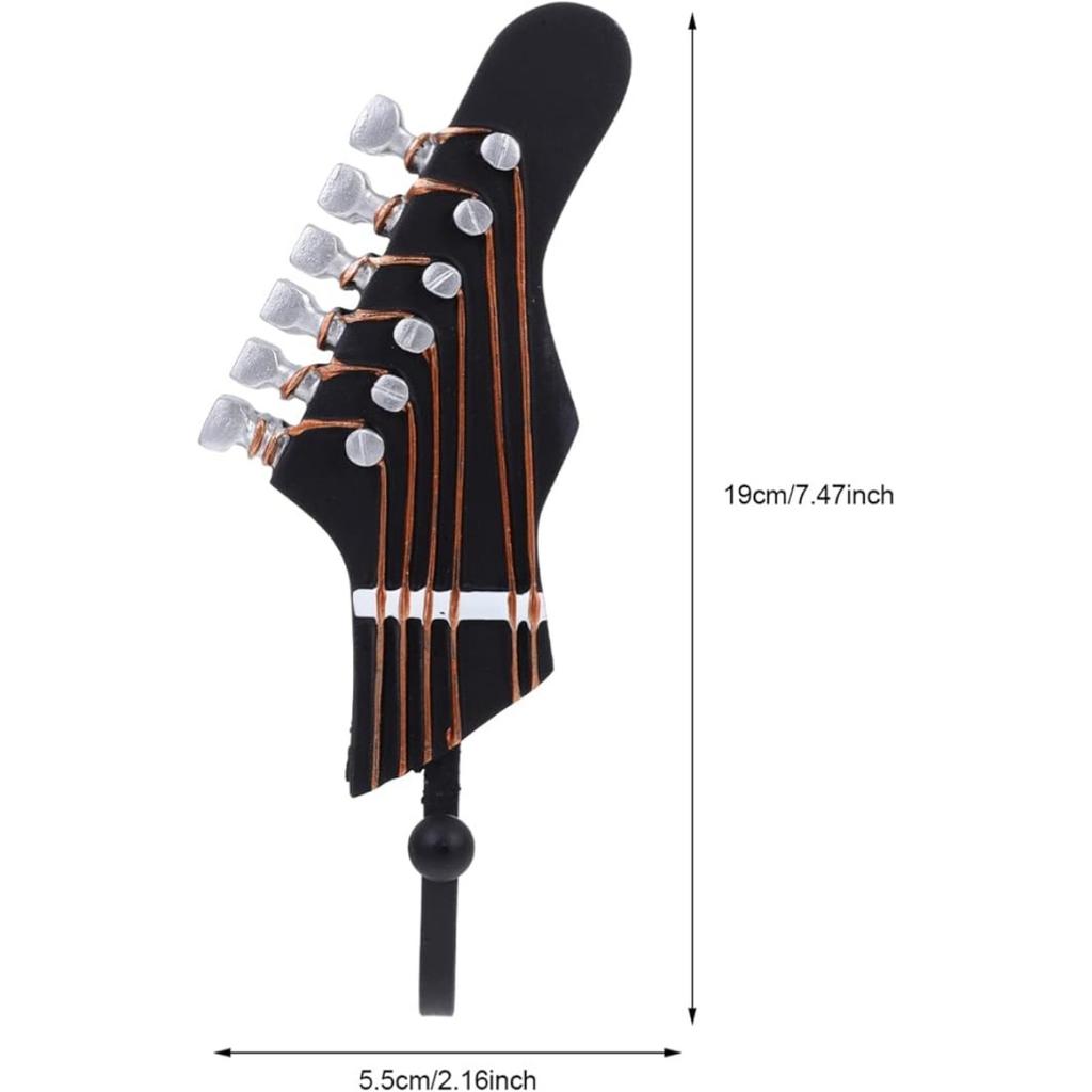 Wall Hook Guitar Shaped Wall Hooks Metal Resin Hooks Wall Mounted Vintage Decorative Hooks Rack Hangers for Hanging Clothes Coats Towels Keys Hats