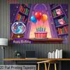 2D Harry Potter Style Birthday Backdrop, Magical Owls & Wizard Bookshelf Ban