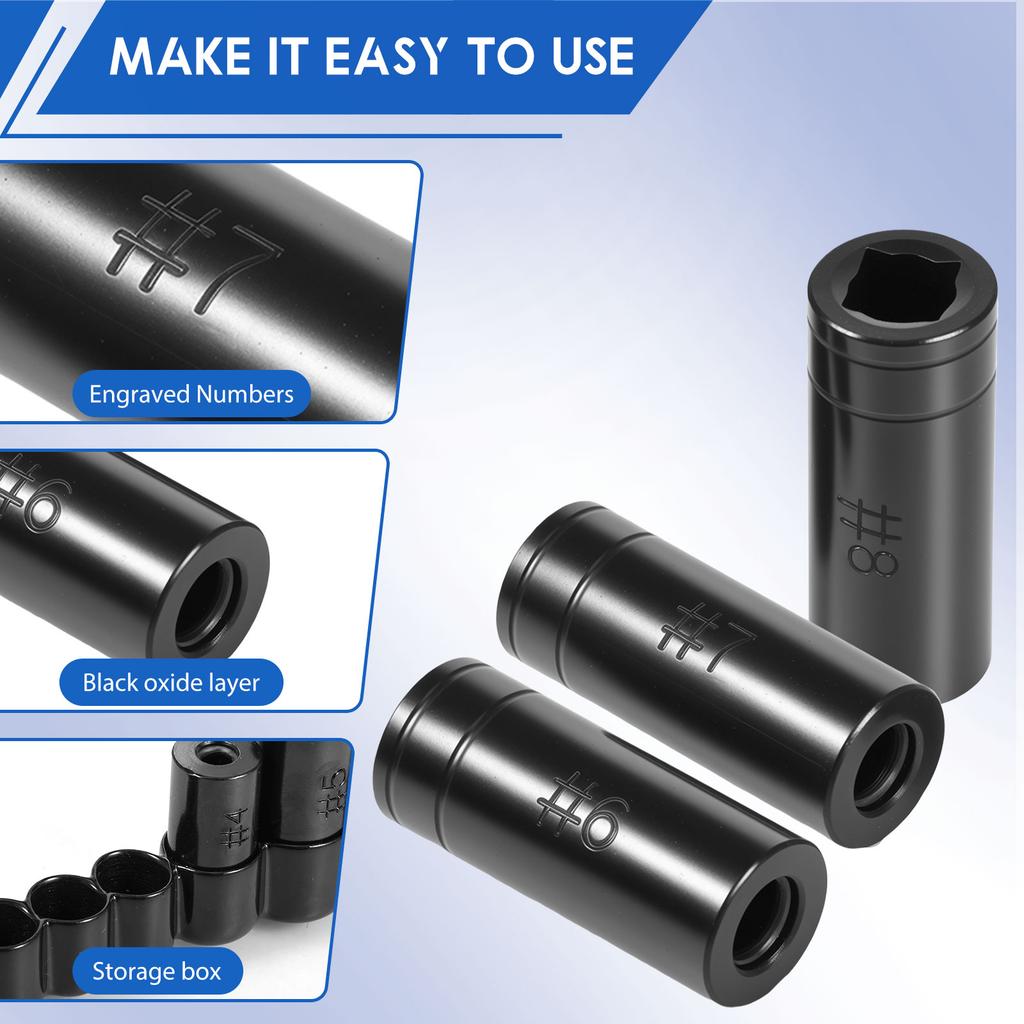 16/8 Stück Gewindebohrer-Steckschlüsselsatz 1/4" und 3/8" Antrieb Gewindebohrer-Steckschlüssel mit Halter Steckschlüssel-Adapter-Satz für neue Gewindebohrungen oder Reparatur alter Gewinde