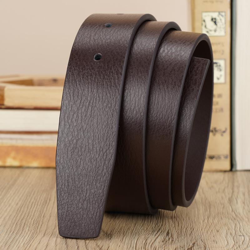 Men's Pin Buckle Leather Headless Belt Strap - Cowhide Waist Trouser Belt