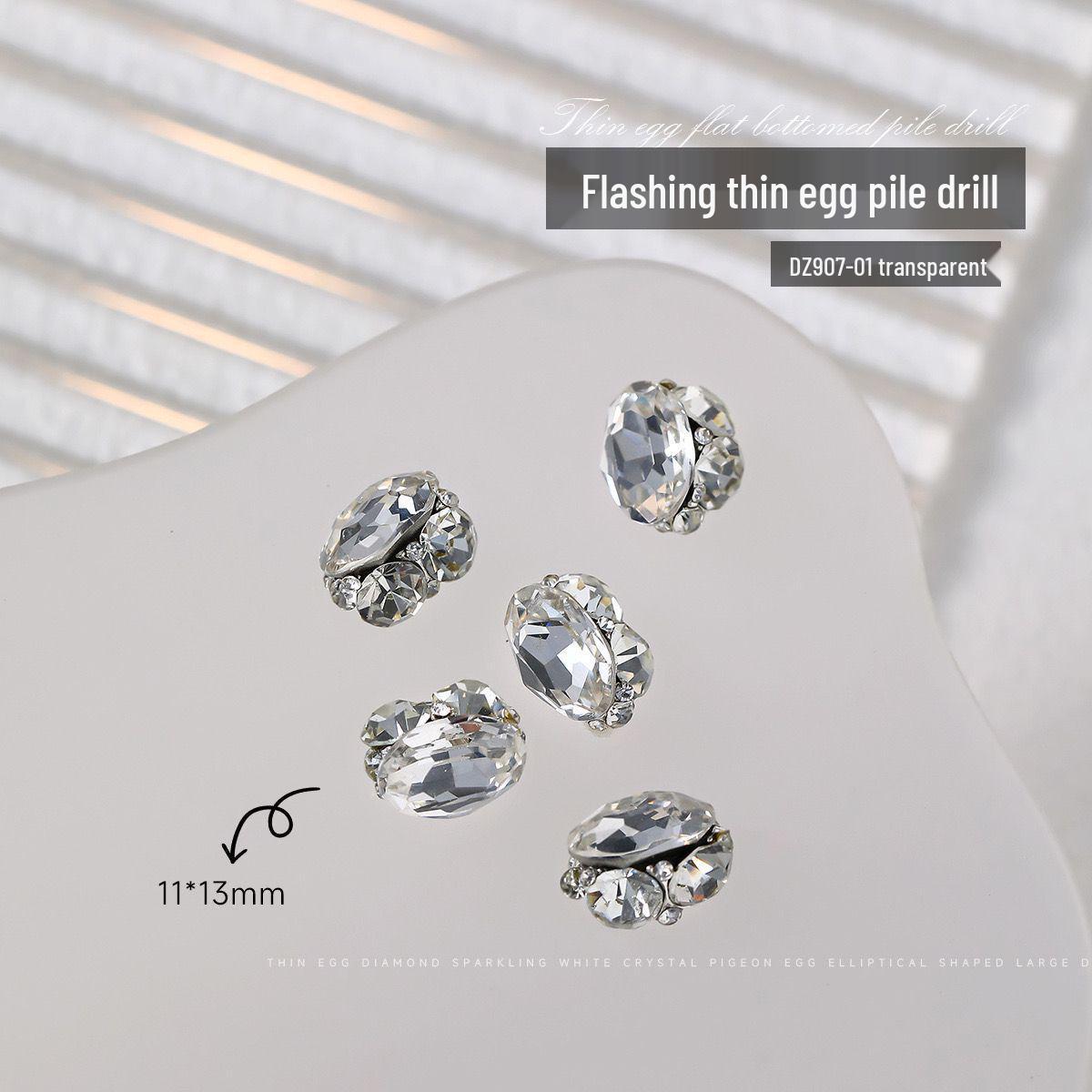 

Slim Oval Crystal Nail Art Decoration Set