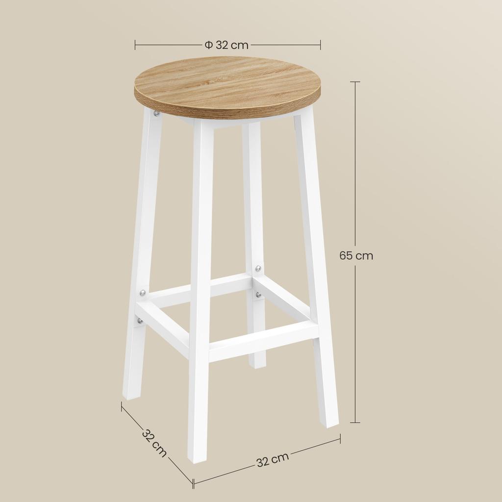 Bar stool - Sonoma oak / white legs