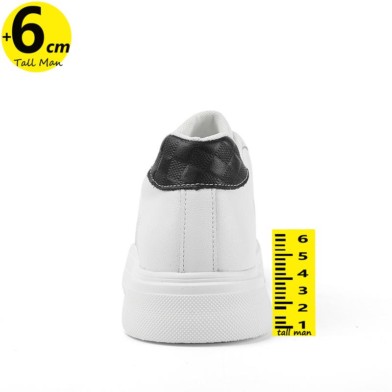 Man White Sneakers  Men Elevator Height Increase Insole 6cm  Sports Plus Size 37-44