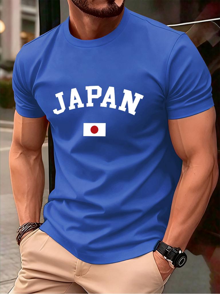 Japan Flag Printing Men TShirt Cotton Summer Soft Oversized Tops ONeck Short Sleeve Comfortable T Shirt Casual Male Clothes