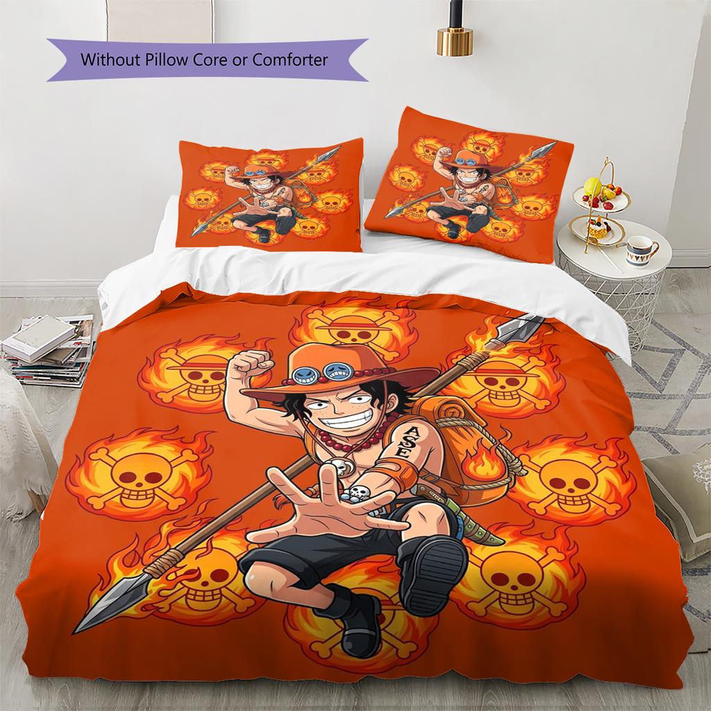 One Piece Poster Bequeme Weiche Bettbezug, Kinderbettwäsche Geschenkset, Extragroß Verschiedene Größen -HE102