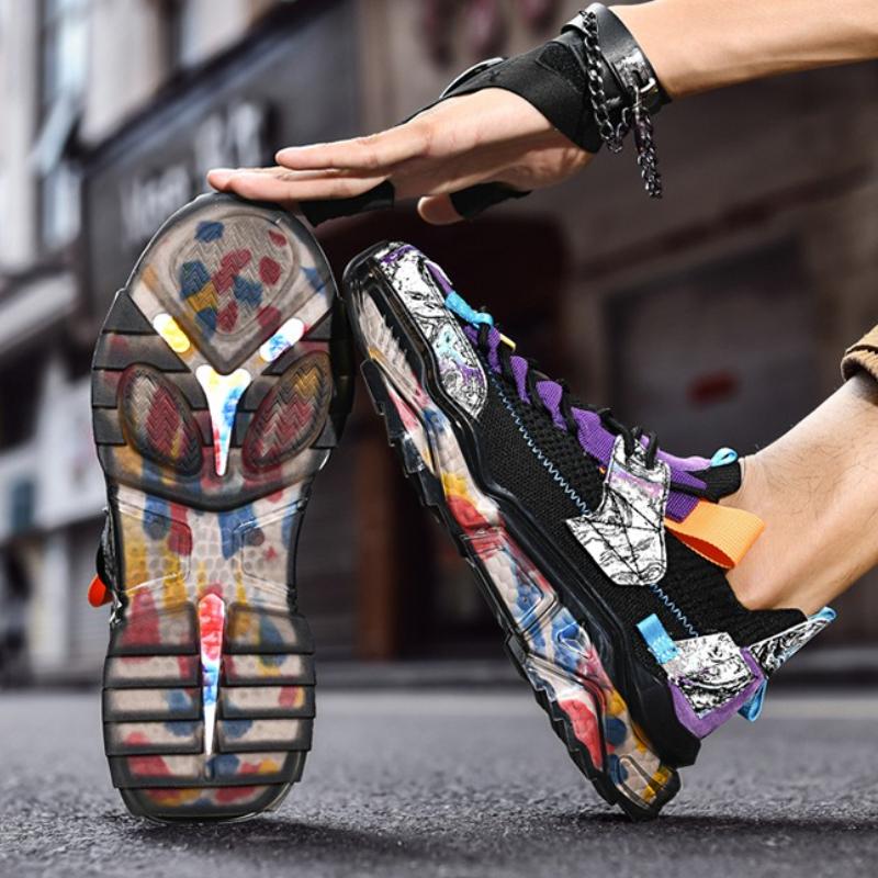 High Quality Men's Platform Sneakers Lightweight Breathable Large Size Running Shoes Comfortable Soft Sole Vulcanized Shoes 2025