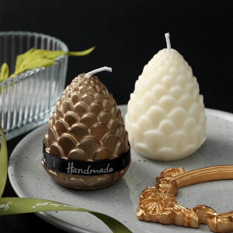 3D Pine Cone Candle Silicone Mold DIY Multicavity Pine Nut Resin Soap Making Set Chocolate Cake Ice Mould Christmas Decor Gift