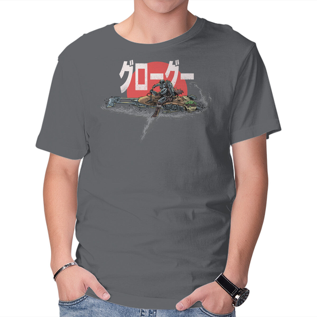 Unisex Crew Neck T-Shirt Biker Mando Graphic Short Sleeve Casual Tee XXL