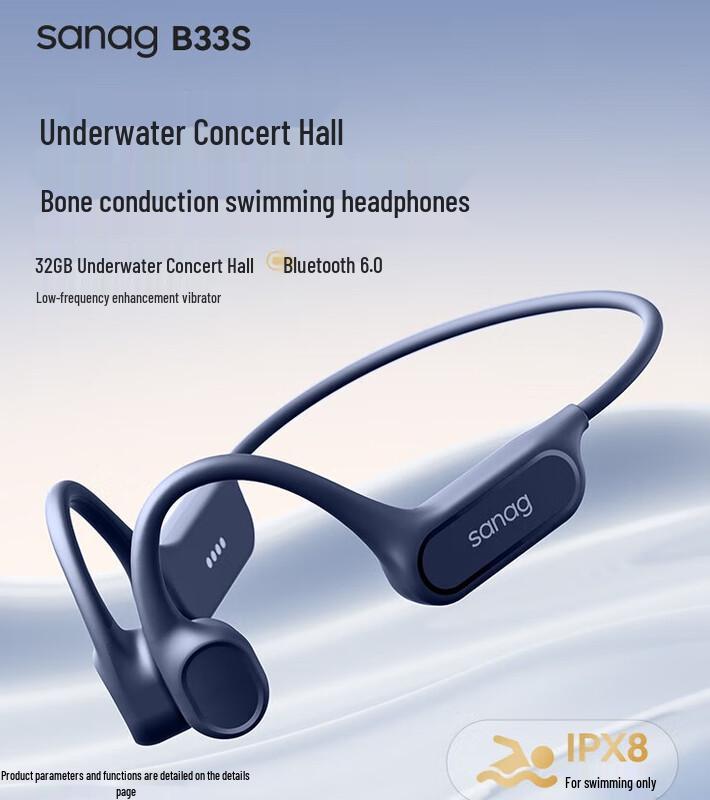 SANAG B33S Bone Conduction Swimming & Sports Headphones