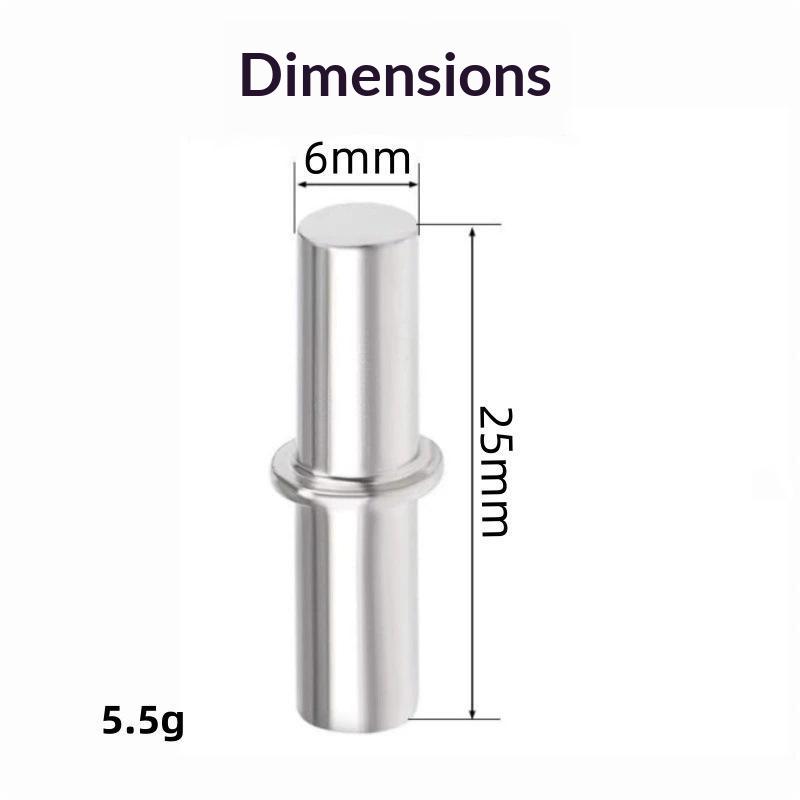 Shelf Support Pegs 20Pcs 5-6mm Cold Rolled Steel Heavy Duty Shelf Holder Pins for Garage Storage Cabinet Wardrobe Furniture