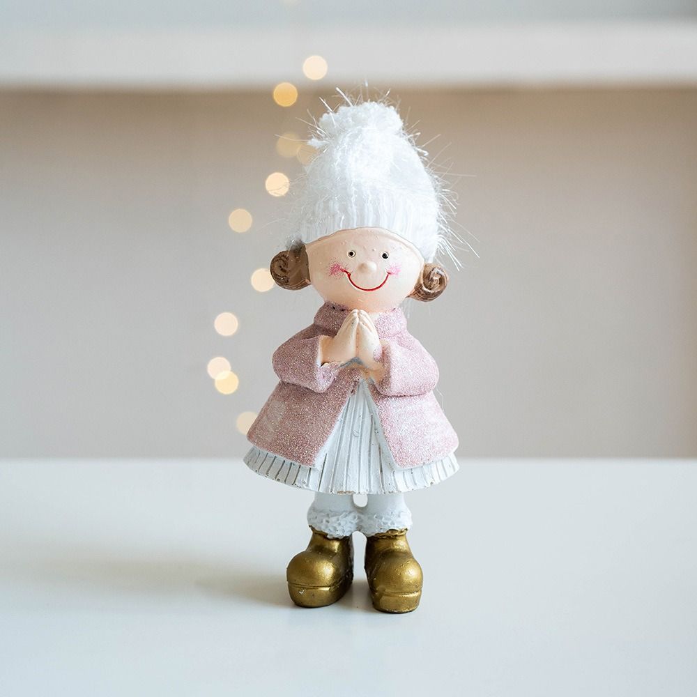 Mini Pink Girl Desktop Ornament Cartoon Frohe Weihnachten Dekorationen Zuhause Wohnzimmer Büro