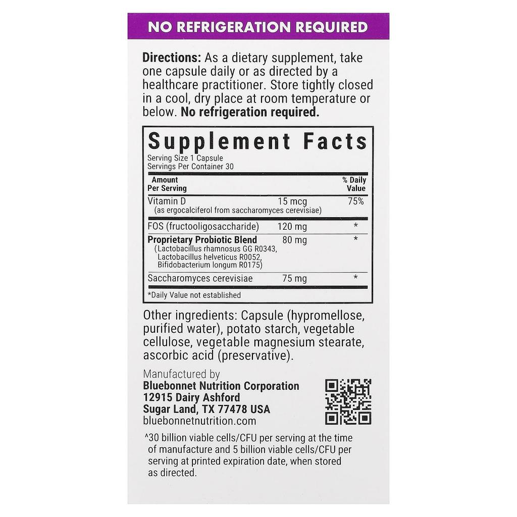 Bluebonnet Nutrition Pre, Pro, Post Probiotic, 30 Veggie Capsules