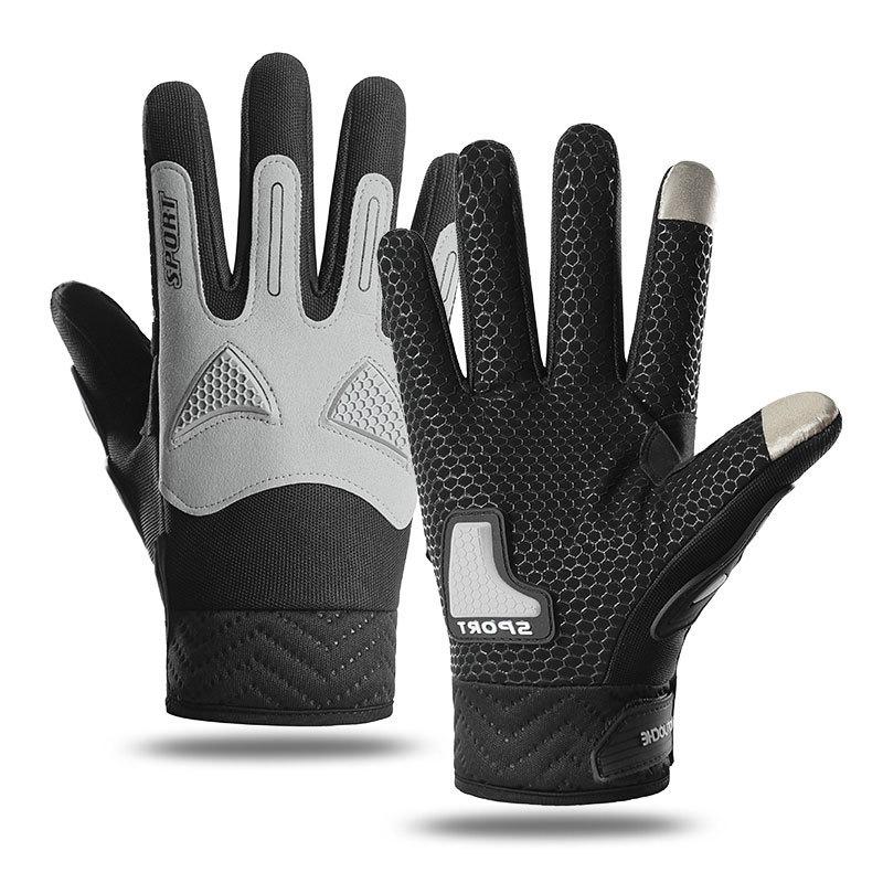 Riding Gloves Non Slip Driving  Outdoor Cycling Touch Screen Electric Bike Windproof and Cold Mountain Climbing Men's Fingers Spring and Autumn