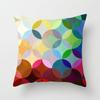 New Modern Minimalist Polyester Fabric Pillowcase Colorful Abstract Geometric Pattern Peach Leather Velvet Pillow Cushion Cover