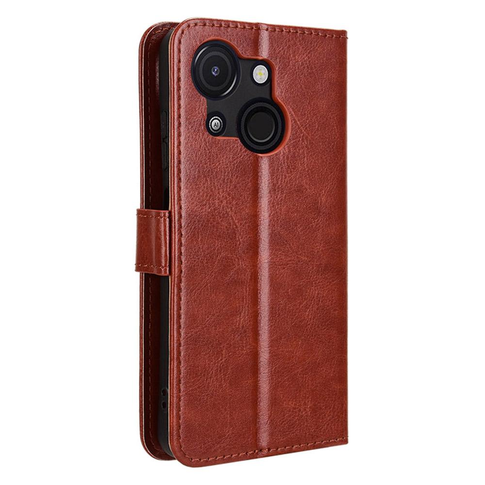For itel A50C A669L Case Crazy Horse Texture PU Leather Phone Wallet Cover
