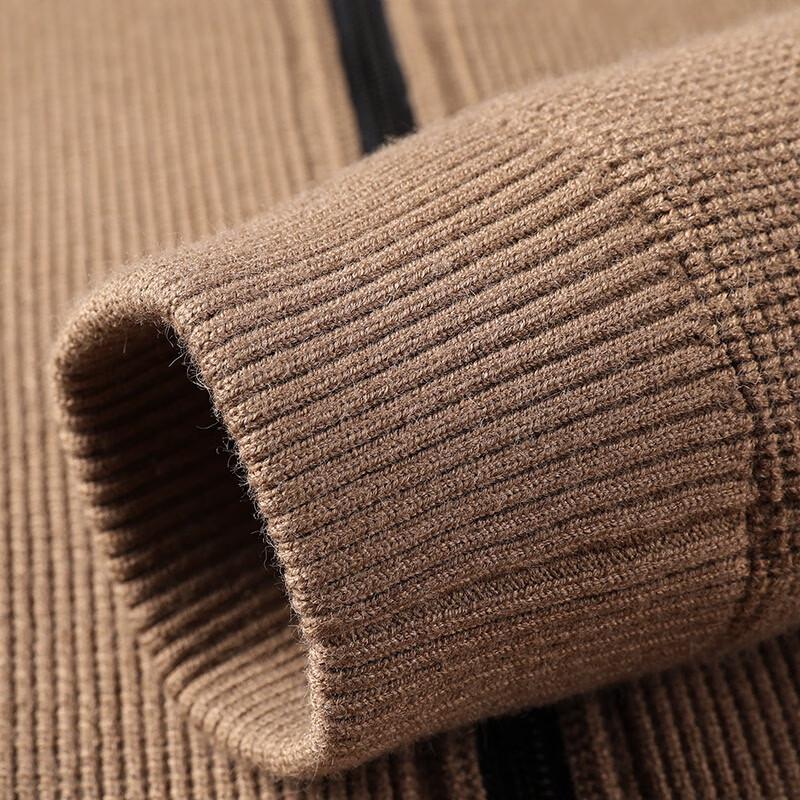 Hengyuanxiang Men's Hooded Zipper Knit Cardigan