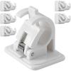 No-Drill Curtain Rod Holders 6pcs White Wall-Mount Brackets for Shower and Bath Curtain Rod Adhesive Supports for Bathroom Window Treatment