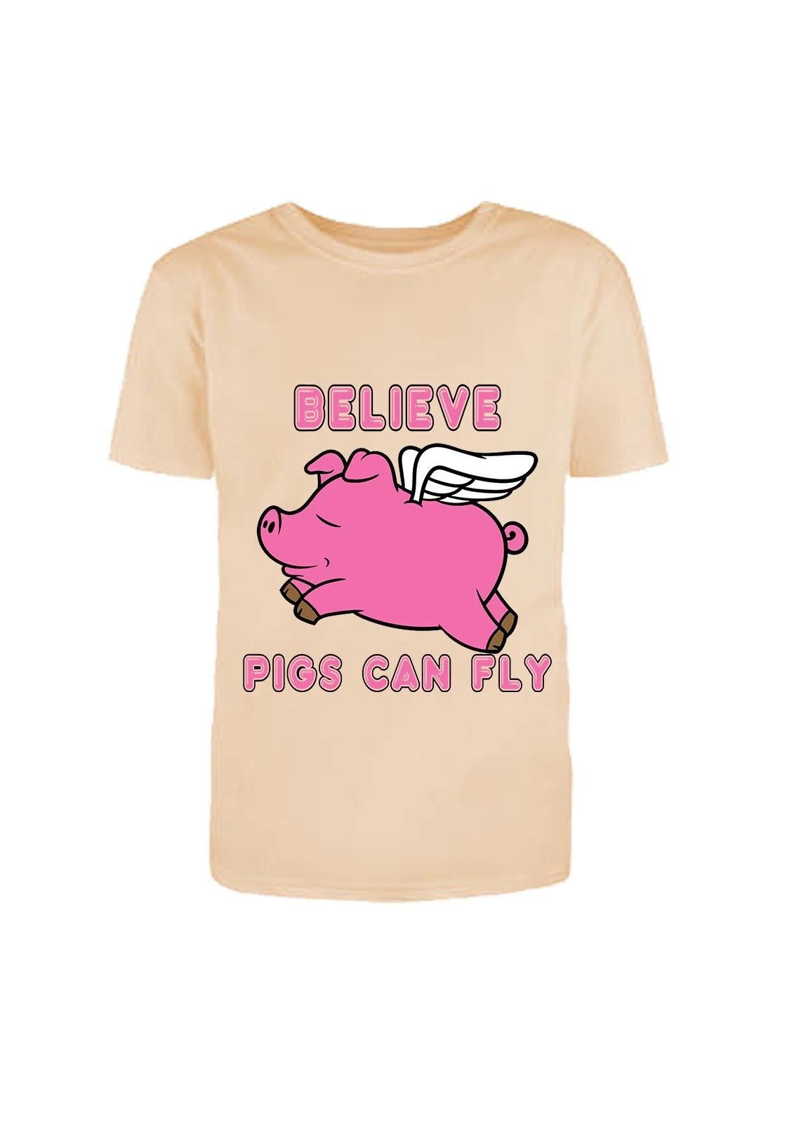 Believe Pigs Can Fly, Funny, Humorous, Unisex Adult Tshirt, Gift Ideas 3XL