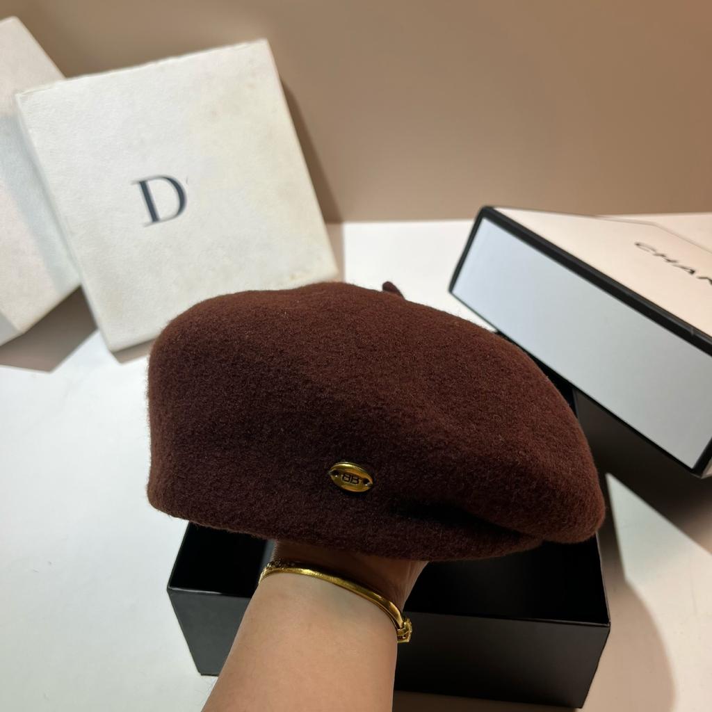 Granular Wool Shaped Beret Japanese Three-Dimensional Edge Pressing Irregular Temperament Large Print Painter Hat Versatile