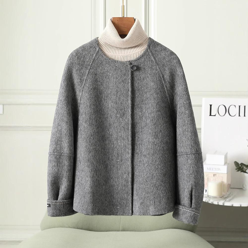 Double-sided wool coat women's short spring new temperament loose woolen coat women's small