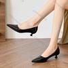 Comemore 3cm Low Heeled Shoes for Women Bright Patent Leather Pointed Toe Pumps Temperament Commuting Shallow Mouth Single Shoes