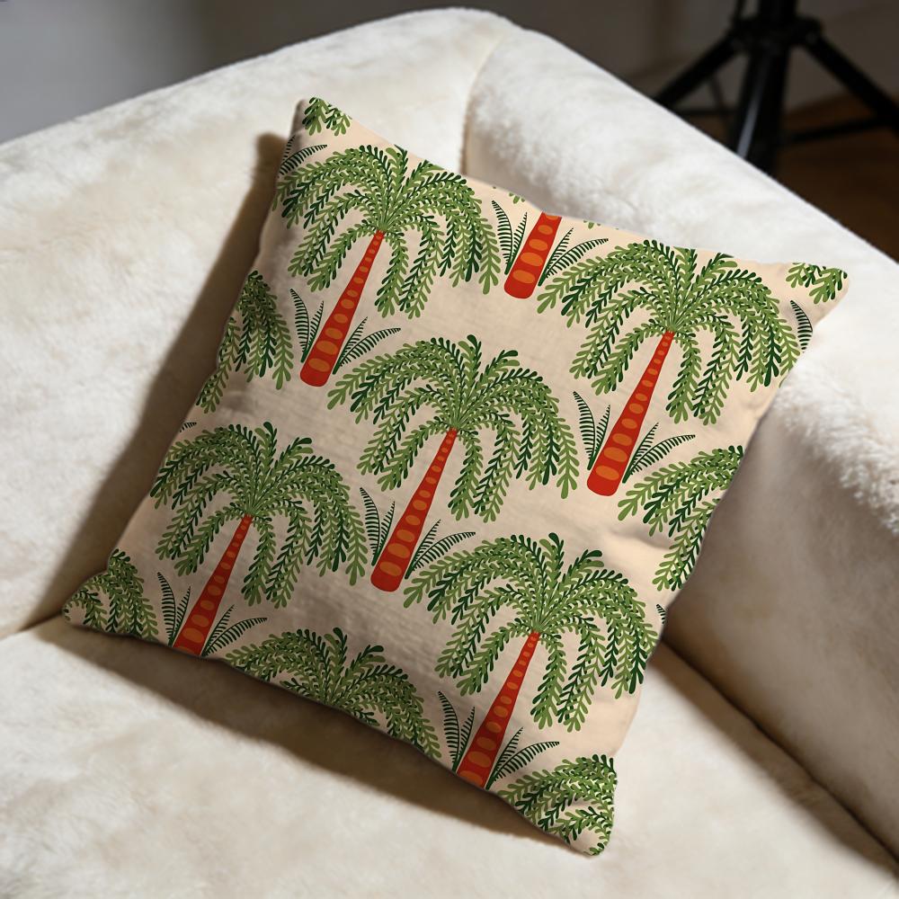 Palm Tree Cushion Cover Soft Decorative Pillow Case Suitable for Bedroom Sofa Car Travel Use