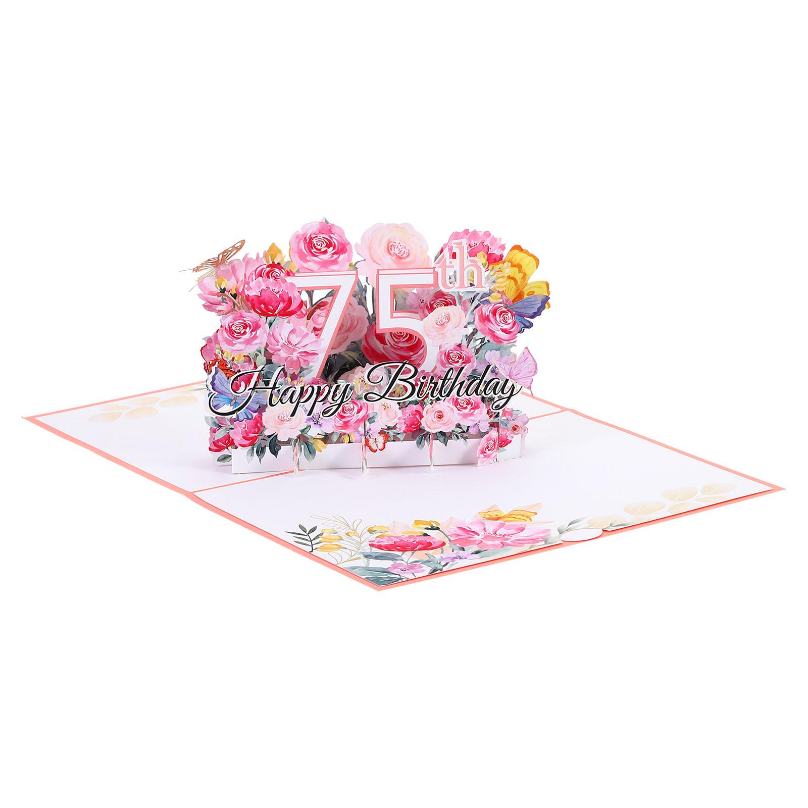

Birthday Card Pop-Out Birthday Card Gift Card Funny Happy Birthday 3D Flower Bouquet Butterflies Sweet w Greeting Card Envelope