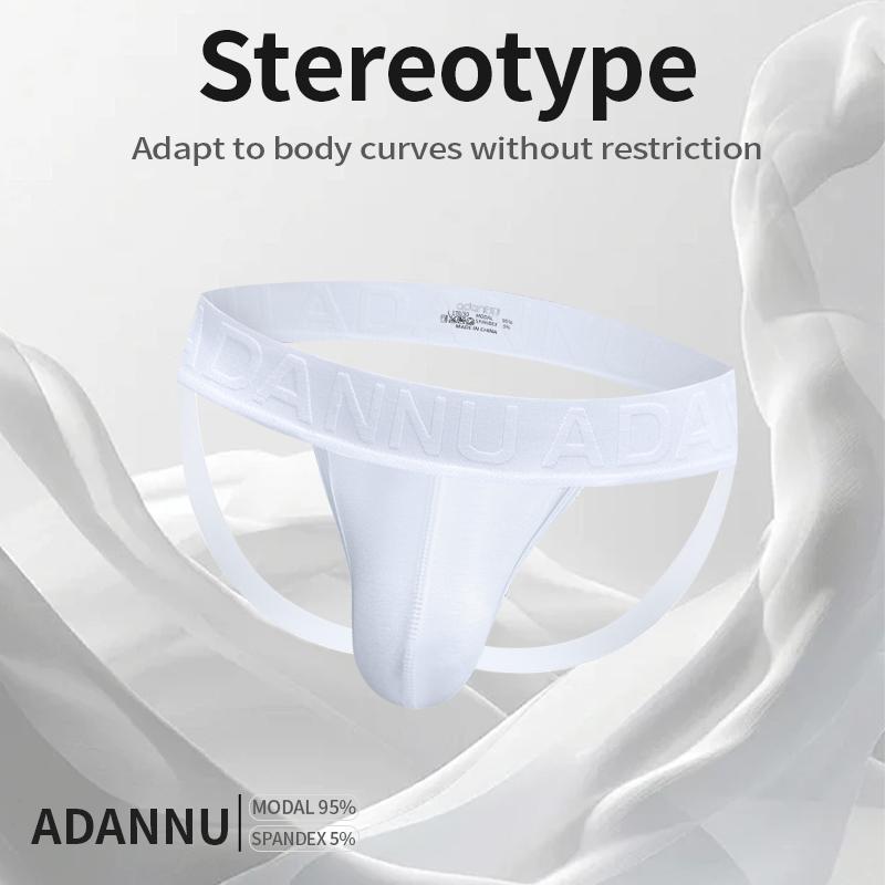 Men's Modal T-Back Thongs, Breathable Low Rise Underwear with Hip Lifting Support, Comfortable Elastic Jockstrap Style Panties