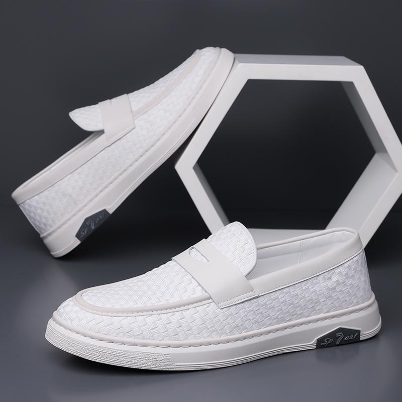 Fashion Handmade Men Leather Loafers Casual Driving Flats Leisure Walk Slip-on Shoes Comfy Male Moccasins Versatile Casual Leather Shoes