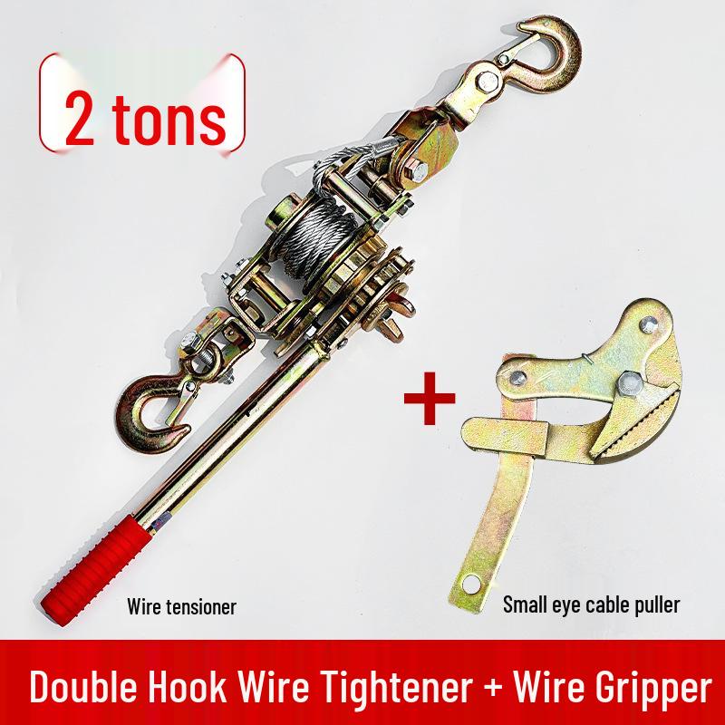 Esticador de Cabo de Aço com Catraca Dupla, Capacidade de 1-2 Toneladas