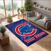Chicago Cubs Crystal Velvet Rug, Custom Name Text Personalized Non‑Slip Floor Mat for Home Decor Gift