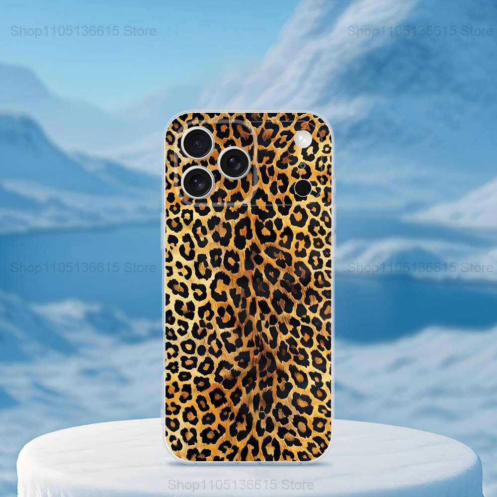 

Fashion Art Leopard Print Case For iPhone 17,11,12,13,16,14,15,Pro,Max,Plus,X,XS,XR,SE,Mini Transparent Soft Silicone iPhone12PROMAX