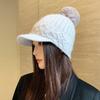 Rabbit Fur Knitted Hat Fleece Warm Ear Protector Baseball Cap Outdoor Riding Fashion Autumn and Winter New